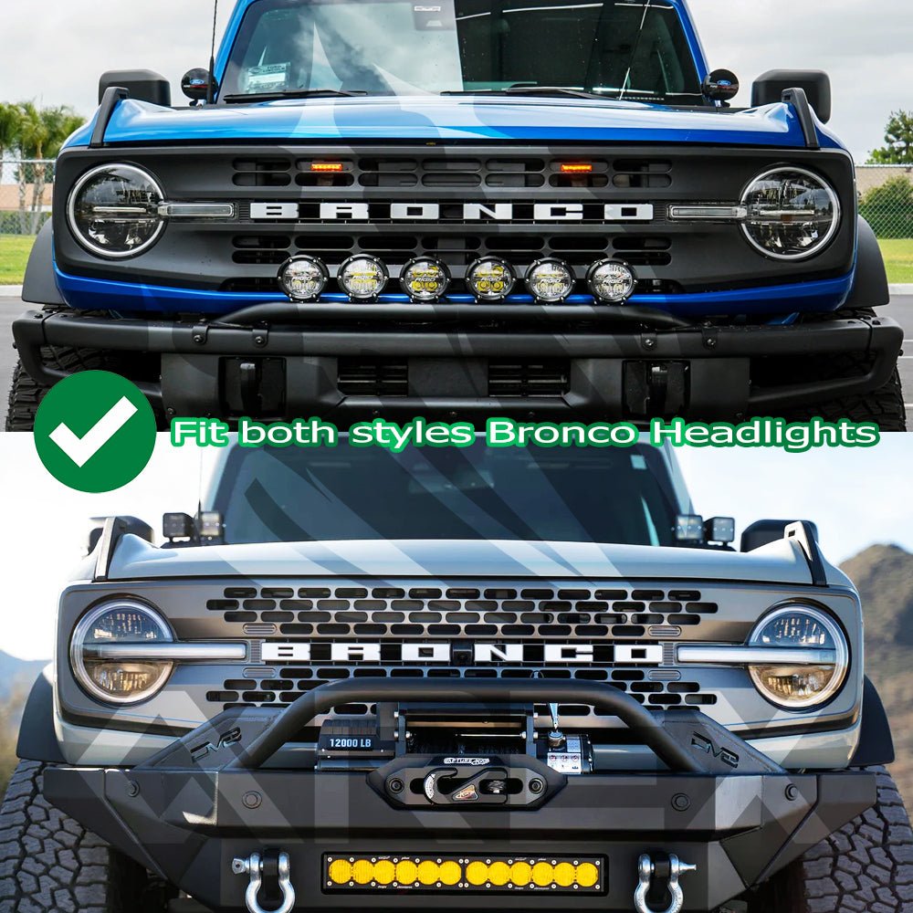 AlphaRex - AlphaRex 21 - 24 Ford Bronco NOVA LED Proj Headlights Alpha - Black w/Activ Light/Seq Signal/DRL - Panda Motorworks