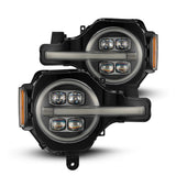 AlphaRex - AlphaRex 21 - 24 Ford Bronco NOVA LED Projector Headlights Black - Panda Motorworks