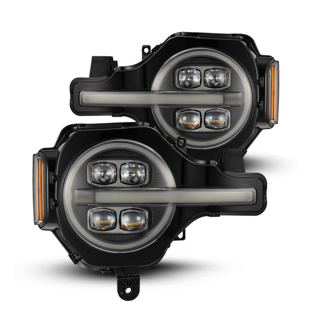 AlphaRex - AlphaRex 21 - 24 Ford Bronco NOVA LED Projector Headlights Black - Panda Motorworks