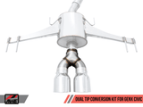 AWE Tuning - AWE Tuning 17+ Honda Civic SI 1.5L / Type R 2.0L Turbo Triple - to - Dual Tip Conversion Kit - Panda Motorworks
