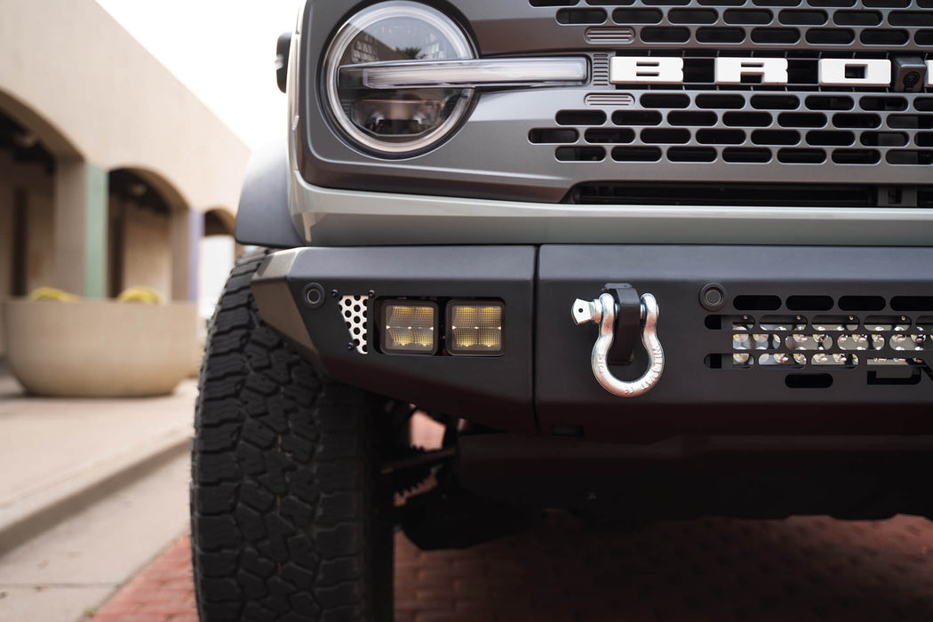 DV8 Offroad 2021+ Ford Bronco OE PLUS SERIES Bumper - Accommodates 20in Dual Row Light Bar &amp; (4) 3in Pod Light Mount