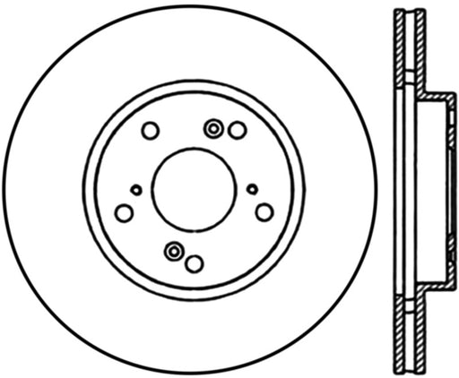 StopTech 13-15 Acura ILX Cryo Slotted Front Right Sport Brake Rotor