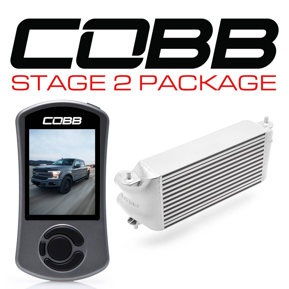 COBB - COBB FORD STAGE 2 POWER PACKAGE SILVER (FACTORY LOCATION INTERCOOLER, NO INTAKE) WITH TCM F - 150 ECOBOOST 3.5L 2017 - 2019
