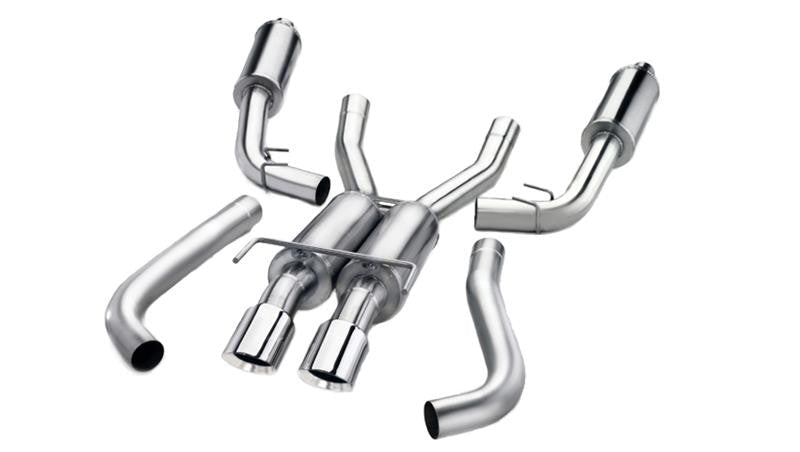 Corsa 08-14 Mitsubishi Lancer Evolution X Sedan 2.0L Black Sport Dual Rear Cat-Back Exhaust - Panda Motorworks - 4