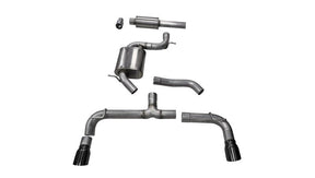 CORSA Performance - Corsa 14 - 15 Volkswagen GTI Mk7 Black Sport 3.0in Cat - Back Dual Rear Exit with Single Pro - Series Tips