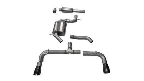 CORSA Performance - Corsa 14 - 15 Volkswagen GTI Mk7 Black Sport 3.0in Cat - Back Dual Rear Exit with Single Pro - Series Tips