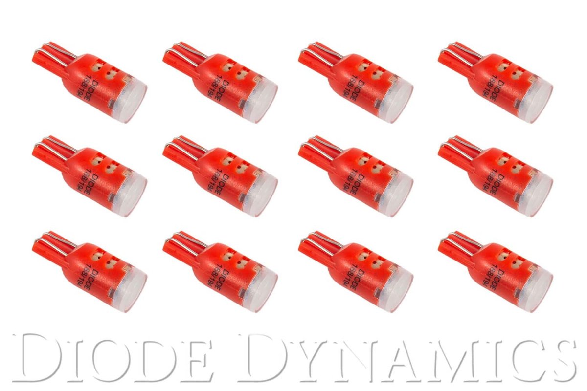 Diode Dynamics - 194 LED Bulb HP5 LED Red Set of 12 Diode Dynamics