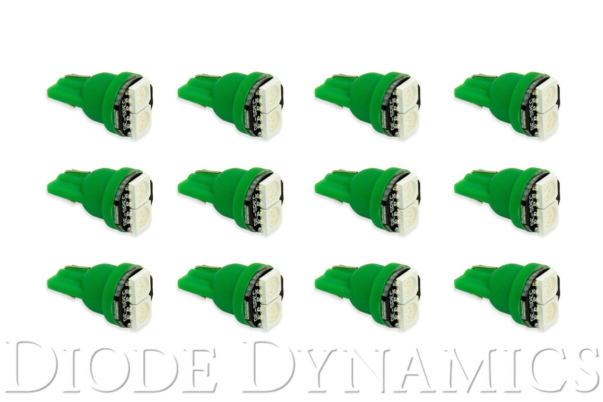 Diode Dynamics - 194 LED Bulb SMD2 LED Green Set of 12 Diode Dynamics