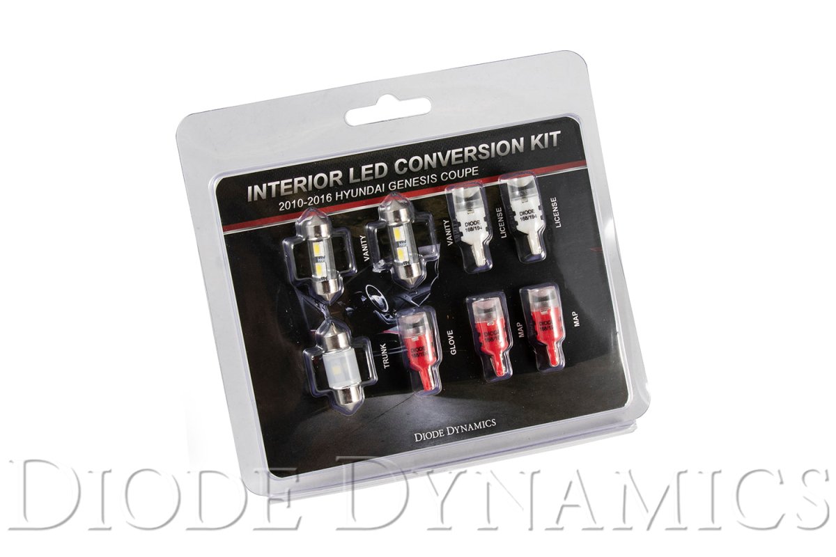 Diode Dynamics - 2010 - 2016 Hyundai Genesis Coupe Interior Kit Stage 1 Red Diode Dynamics