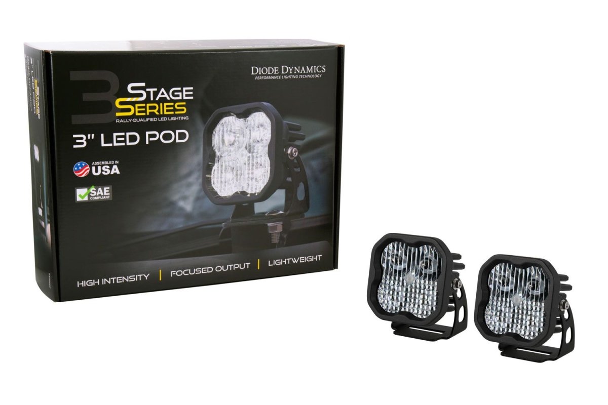 Diode Dynamics - Diode Dynamics Stage Series SS3 Ditch Light Kit for 2021+ Ford Bronco W/Amber Backlight - Panda Motorworks