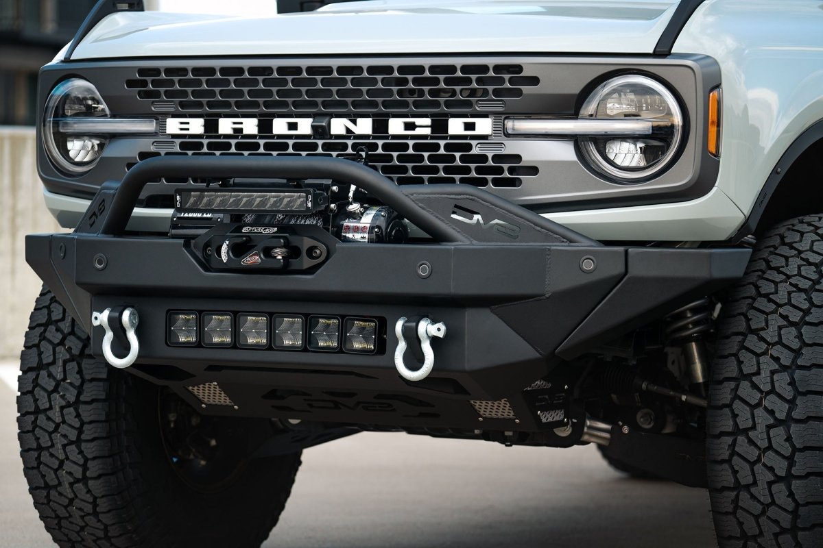 DV8 - DV8 Offroad 2021+ Ford Bronco FS-15 Series Modular Front Bumper Winch Capable w/ Auxiliary Light Mounts