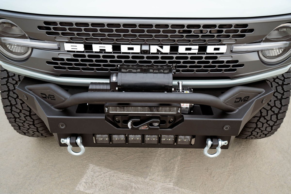 DV8 - DV8 Offroad 2021+ Ford Bronco FS-15 Series Modular Front Bumper Winch Capable w/ Auxiliary Light Mounts
