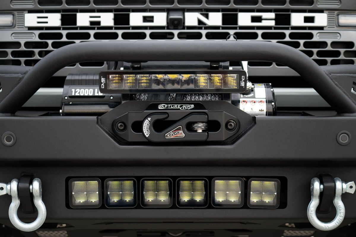 DV8 - DV8 Offroad 2021+ Ford Bronco FS-15 Series Modular Front Bumper Winch Capable w/ Auxiliary Light Mounts