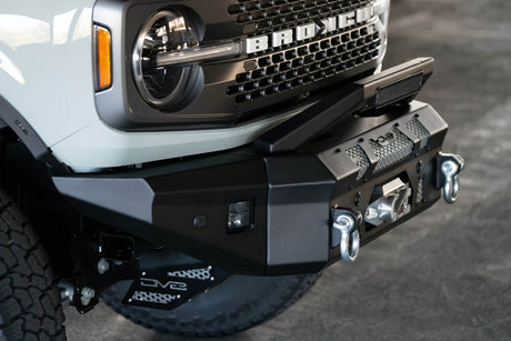 DV8 - DV8 Offroad 2021+ Ford Bronco MTO Series Front Bumper Winch Capable w/ Optional Bull Bar/Aux Light Opening