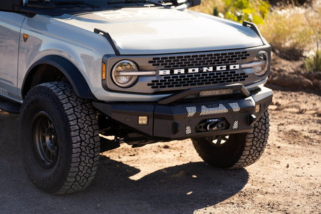 DV8 - DV8 Offroad 2021+ Ford Bronco MTO Series Front Bumper Winch Capable w/ Optional Bull Bar/Aux Light Opening