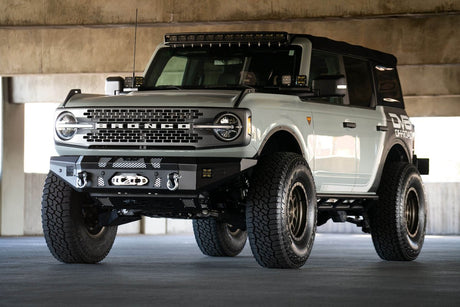 DV8 - DV8 Offroad 2021+ Ford Bronco MTO Series Front Bumper Winch Capable w/ Optional Bull Bar/Aux Light Opening