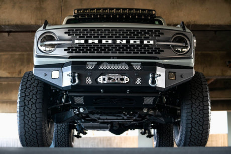 DV8 - DV8 Offroad 2021+ Ford Bronco MTO Series Front Bumper Winch Capable w/ Optional Bull Bar/Aux Light Opening