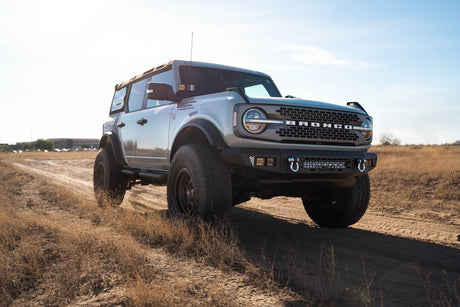 DV8 - DV8 Offroad 21+ Ford Bronco OE PLUS SERIES Bumper - Accommodates 20in Dual Row Light Bar &amp; (4) 3in Pod Light Mount