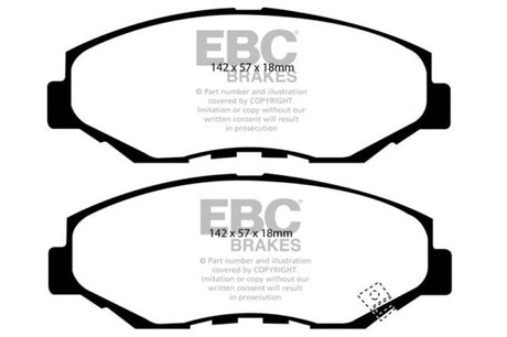 EBC - EBC 13 - 15 Acura ILX 1.5 Hybrid Ultimax2 Front Brake Pads - Panda Motorworks