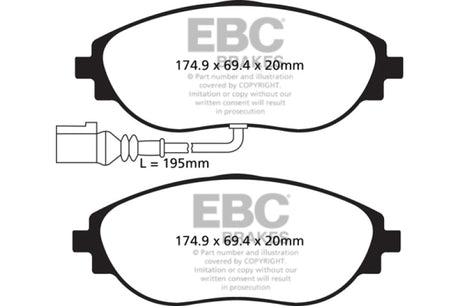 EBC - EBC 14 - 20 Audi S3 2.0 Turbo Yellowstuff Front Brake Pads - Panda Motorworks
