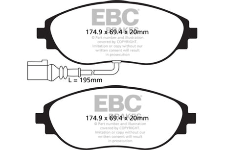 EBC - EBC 14 - 20 Audi S3 2.0 Turbo Yellowstuff Front Brake Pads - Panda Motorworks