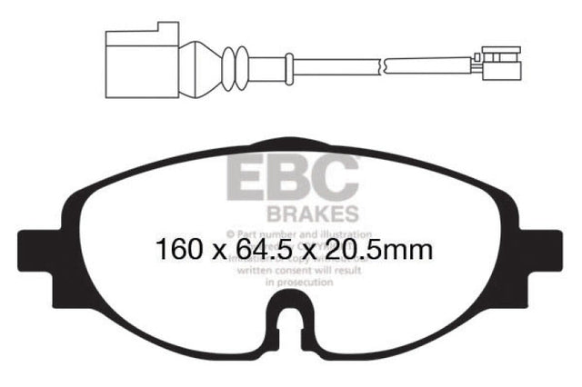 EBC - EBC 14+ Audi A3 1.8 Turbo Redstuff Front Brake Pads - Panda Motorworks