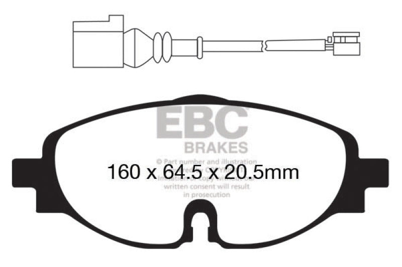 EBC - EBC 14+ Audi A3 1.8 Turbo Ultimax2 Front Brake Pads - Panda Motorworks