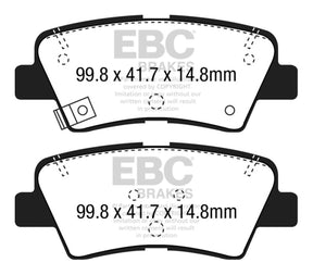 EBC - EBC 15+ Hyundai Sonata 1.6 Turbo (Elec Park Brake) Ultimax2 Rear Brake Pads - Panda Motorworks