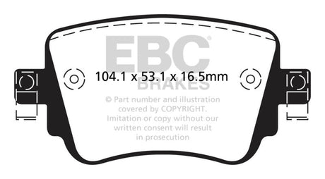 EBC - EBC 15+ Volkswagen GTi 2.0 Turbo Yellowstuff Rear Brake Pads - Panda Motorworks