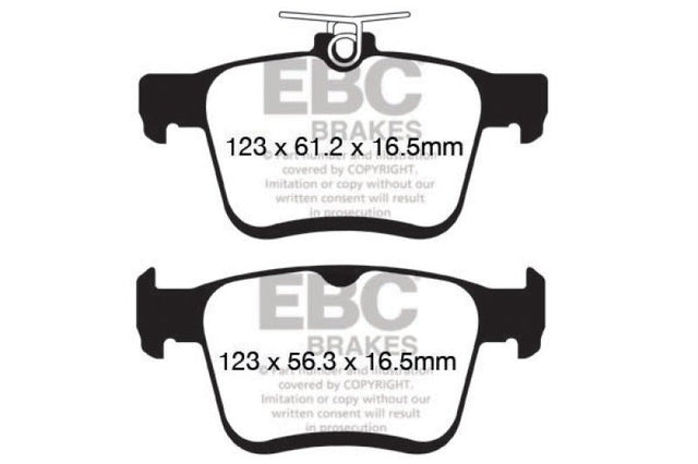 EBC - EBC 2014+ Audi A3 1.8 Turbo (w/Electronic Parking Brake) Redstuff Rear Brake Pads - Panda Motorworks