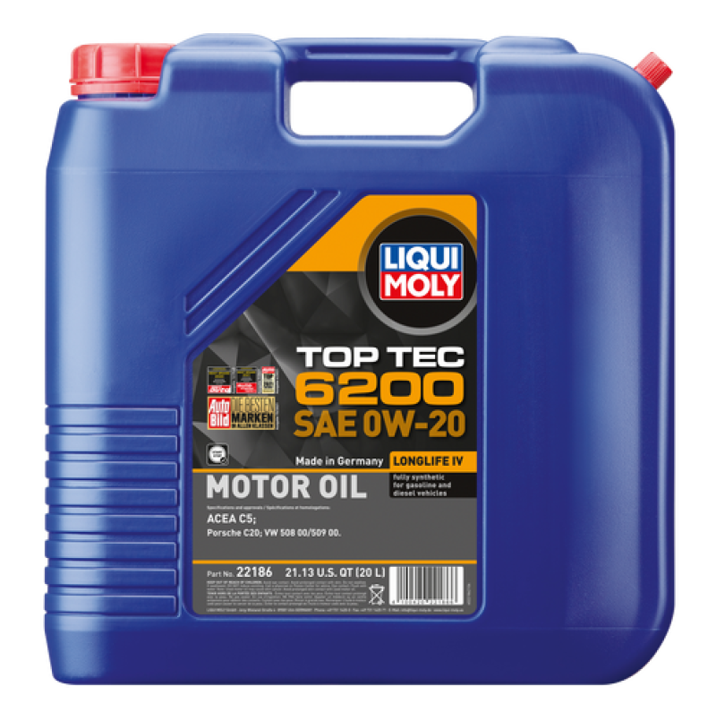 LIQUI MOLY 20L Top Tec 6200 Motor Oil 0W-20