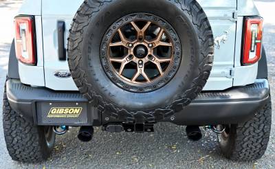 Gibson Performance - Gibson Performance 2021 Ford Bronco 4dr 2.7 Dual Split Exhaust, Black - Panda Motorworks