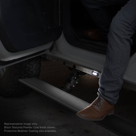 Go Rhino - Go Rhino 21 - 23 Ford Bronco E - BOARD E1 Electric Running Board Kit (No Drill) - Bedliner Coating - Panda Motorworks