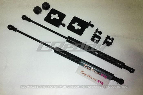 GReddy 08-11 Mitsubishi Evo X CZ4A Engine Hood Lifter Kit (Designed for OEM weight hoods.) - Panda Motorworks - 3
