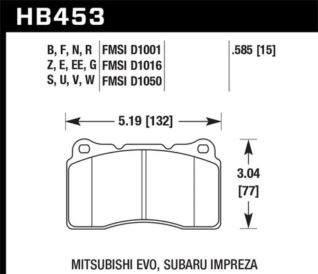 Hawk Performance - Hawk 03 - 06 Evo / 04 - 09 STi / 09 - 10 Genesis Coupe (Track Only) / 2010 Camaro SS Blue Race Front Brake