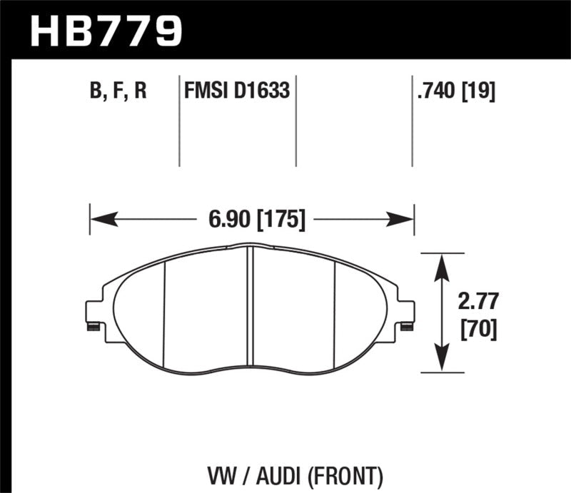 Hawk Performance - Hawk 13 - 17 Volkswagen CC HP+ Front Brake Pads