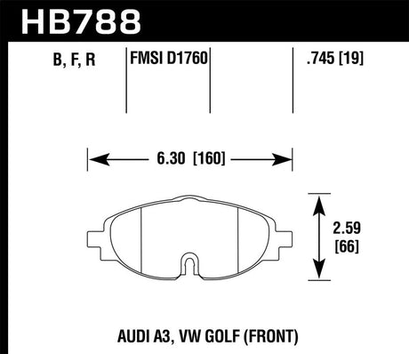 Hawk Performance - Hawk 15 - 17 VW Golf / Audi A3/A3 Quattro HPS Street Front Brake Pads