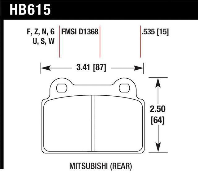Hawk EVO X DTC-60 Race Rear Brake Pads - Panda Motorworks - 1