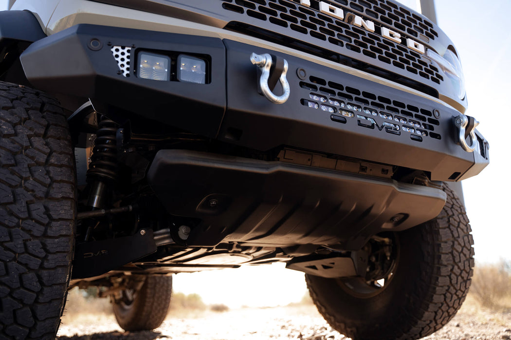 DV8 Offroad 2021+ Ford Bronco OE PLUS SERIES Bumper - Accommodates 20in Dual Row Light Bar &amp; (4) 3in Pod Light Mount
