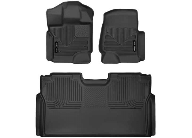 Husky Liners - F150 CREW X - ACT CONTOUR SERIES BLACK FRONT & 2ND ROW FLOOR LINERS
