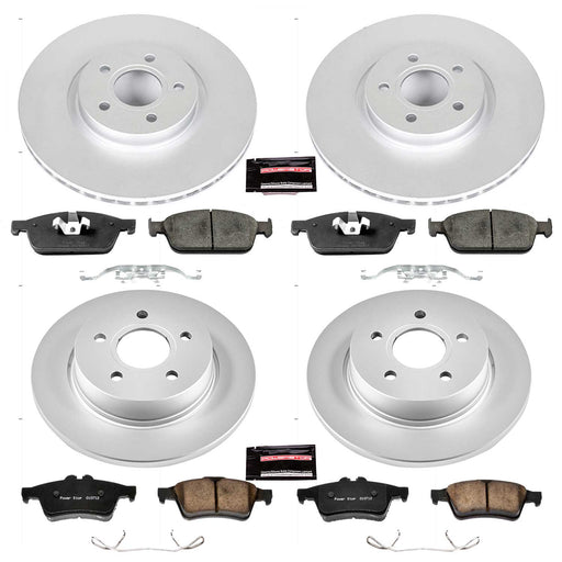 PowerStop Z17 EVOLUTION GEOMET COATED ROTOR BRAKE KIT Front and Rear (Focus ST 13-14)