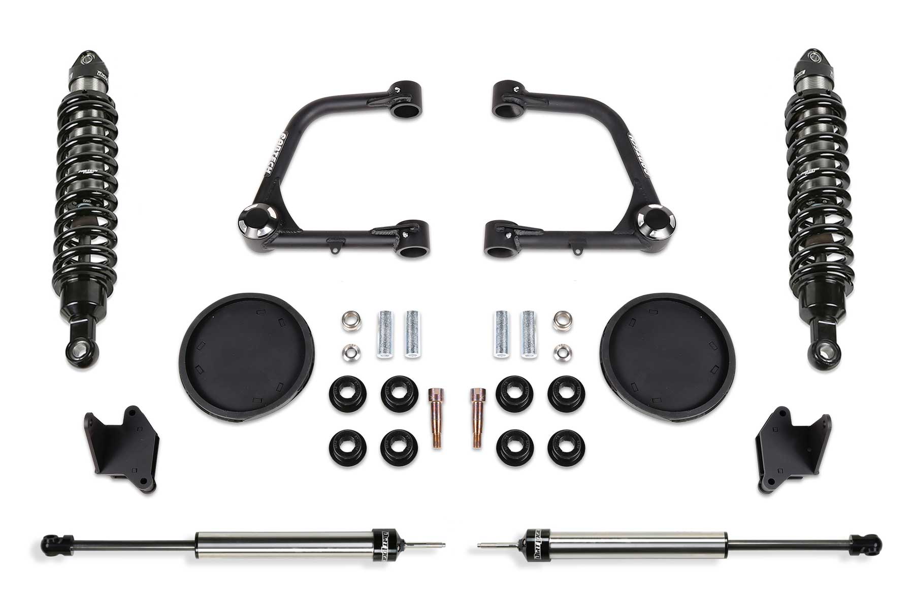 Fabtech 2022 Toyota Tundra 4WD 3″ UNIBALL UCA LIFT KIT – FRONT DIRT LOGIC 2.5 COILOVERS & REAR COIL SPRING SPACERS W/REAR DIRT LOGIC 2.25 SHOCKS