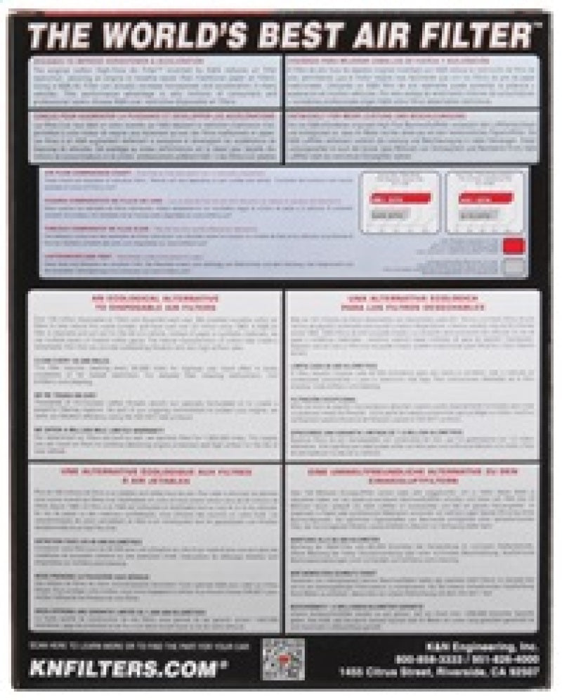 K&N Engineering - K&N 2016 Honda Civic L4 - 2.0L Replacement Drop In Air Filter - Panda Motorworks