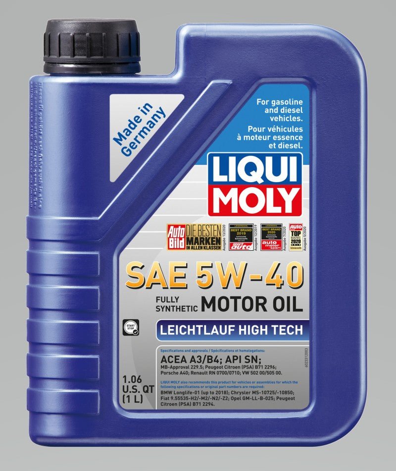 LIQUI MOLY - LIQUI MOLY 1L Leichtlauf (Low Friction) High Tech Motor Oil 5W40 - Case of 6 - Panda Motorworks