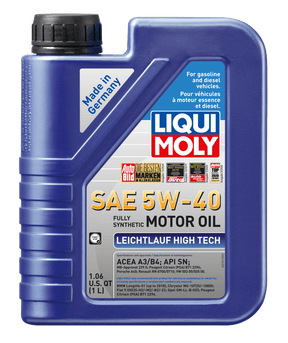 LIQUI MOLY - LIQUI MOLY 1L Leichtlauf (Low Friction) High Tech Motor Oil 5W40 - Case of 6 - Panda Motorworks