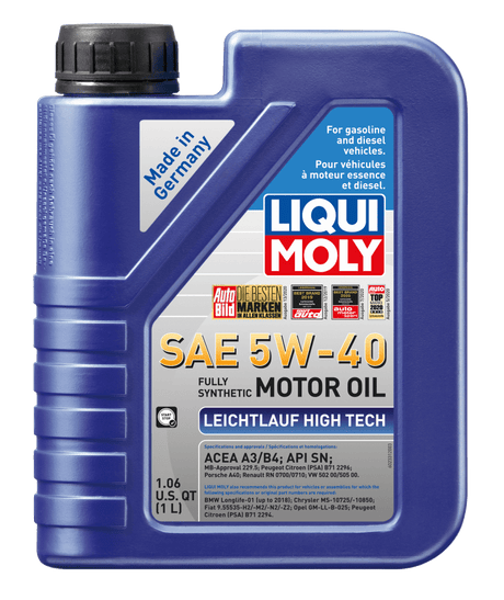 LIQUI MOLY - LIQUI MOLY 1L Leichtlauf (Low Friction) High Tech Motor Oil 5W40 - Case of 6 - Panda Motorworks