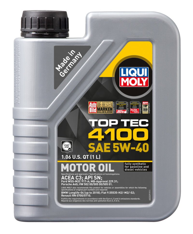LIQUI MOLY - LIQUI MOLY 1L Top Tec 4100 Motor Oil 5W40 - Case of 6 - Panda Motorworks