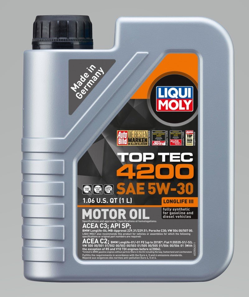 LIQUI MOLY - LIQUI MOLY 1L Top Tec 4200 Motor Oil 5W30 - Case of 6 - Panda Motorworks