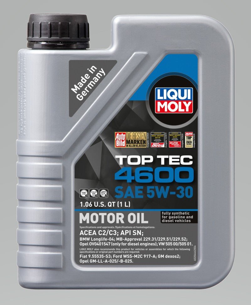 LIQUI MOLY - LIQUI MOLY 1L Top Tec 4600 Motor Oil 5W30 - Case of 6 - Panda Motorworks