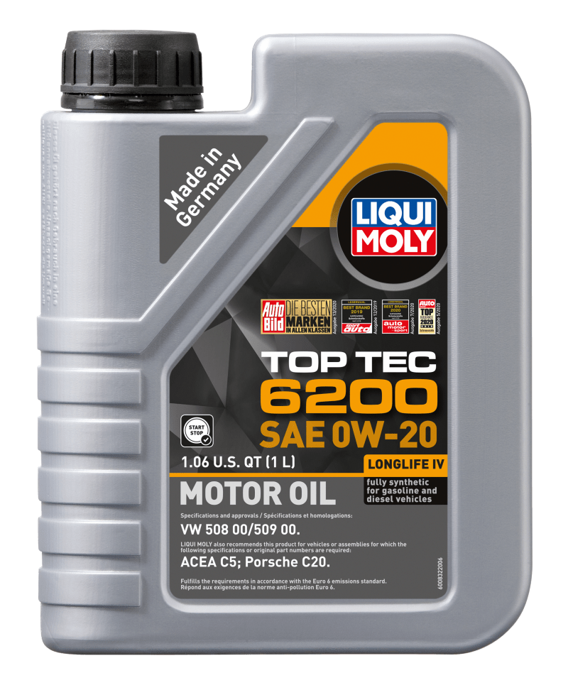 LIQUI MOLY - LIQUI MOLY 1L Top Tec 6200 Motor Oil 0W20 - Case of 6 - Panda Motorworks